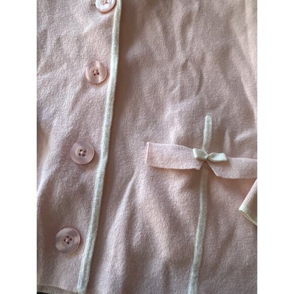 Neiman Marcus Womens Pink Cardigan Blazer M Cotton Nylon Blend Button-Up - Picture 3 of 6